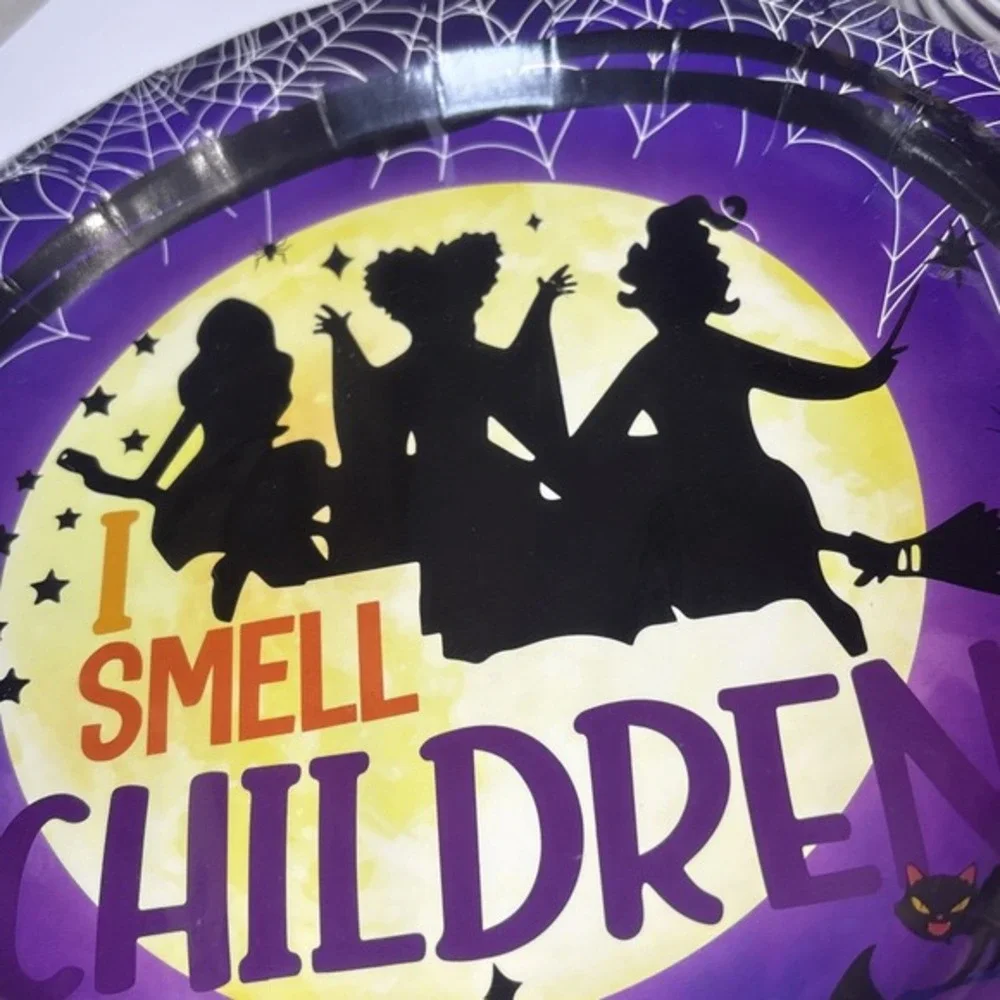 Halloween Party Supplies Bundle I Smell Children Plates Cups Spider Web‎ Decor